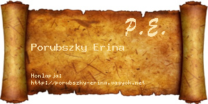 Porubszky Erina névjegykártya